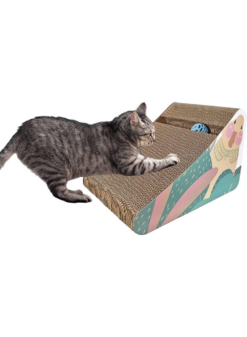 أن ان سي بيتس كرتون خدش القطط للقطط الصغيرة والقطط المنزلية، مركز أنشطة خدش القطط مع عشبة النعناع البري، كرة الإثارة، والكرتون المموج، خدش قطط متين، واقي أثاث 34 سم - Image 1