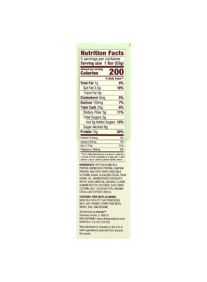 think! Think !, High Protein Bars, Chocolate Mint, 5 Bars, 1.86 oz (53 g) Each - Image 2