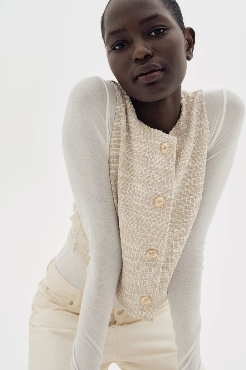 H&M Bouclé jersey waistcoat