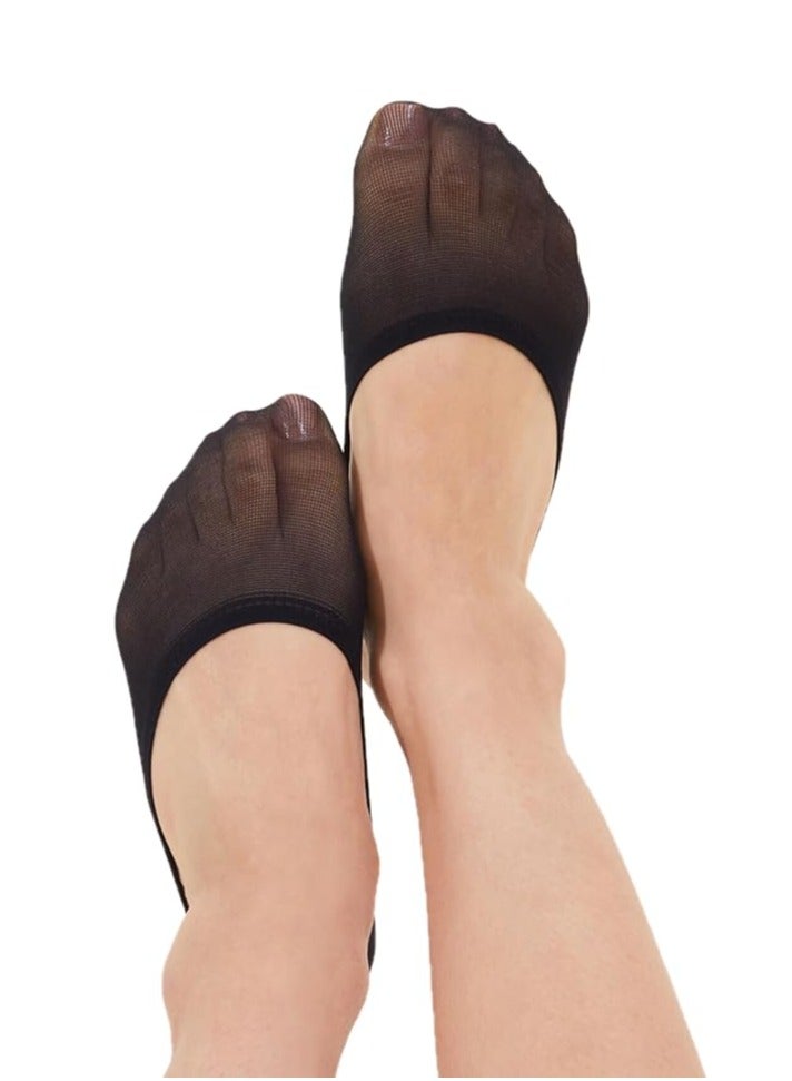 Be-Queen 9 أزواج من جوارب النساء الشفافة - جوارب غير مرئية - جوارب بطن غير مرئية 20D (أسود، 9 أزواج) - Image 1