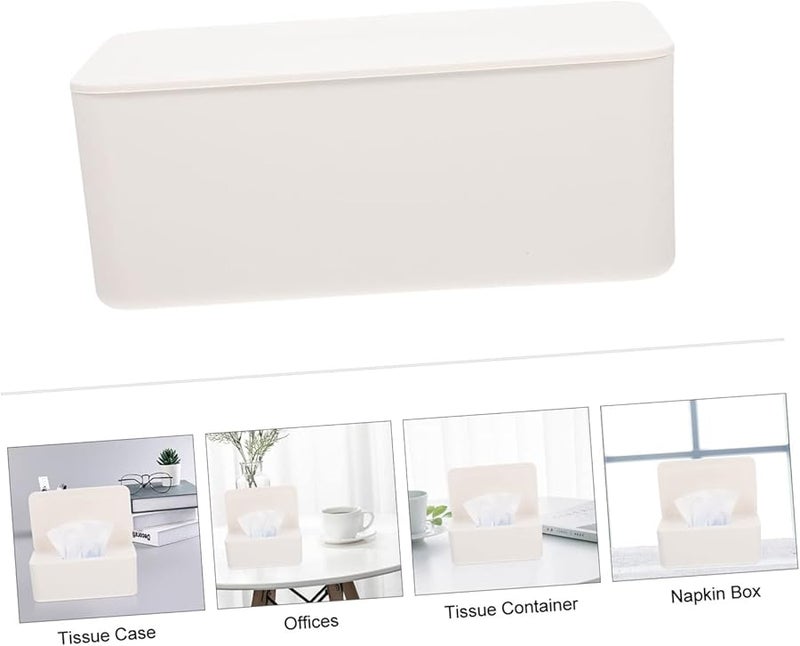 صندوق تخزين المناديل البيضاء الرطبة حامل المناديل سهل الفتح للمنزل والمكتب - Image 5