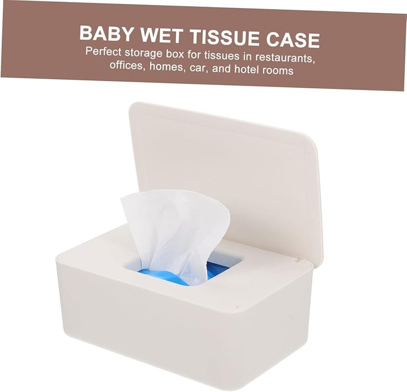صندوق تخزين المناديل البيضاء الرطبة حامل المناديل سهل الفتح للمنزل والمكتب - Image 3