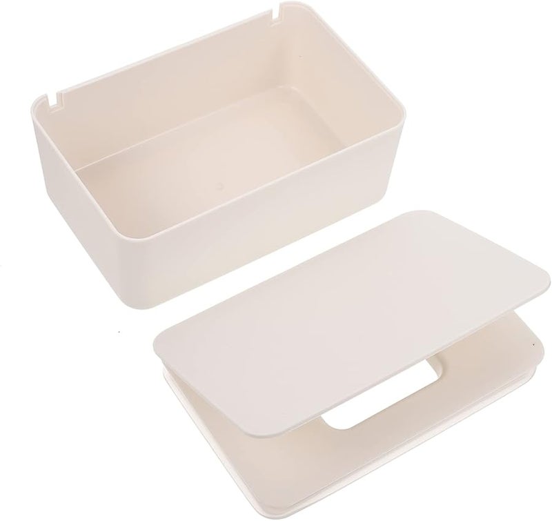 صندوق تخزين المناديل البيضاء الرطبة حامل المناديل سهل الفتح للمنزل والمكتب - Image 1