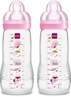 MAM MAM Easy Active Baby Bottle, Easy Switch Between Breast and Bottle, Easy to Clean, 4+ Months, Girl  - Image 1