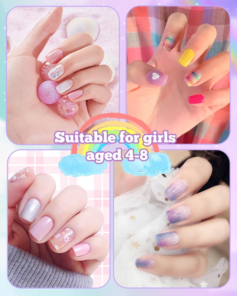krofaue Kids Nail Tips with Handle - 240Pcs Soft Gel Press on Nails for Girls & Children for Easy DIY Nail Tips Art, 12 Sizes Fingernail Decoration (4-8 years old) - Image 4