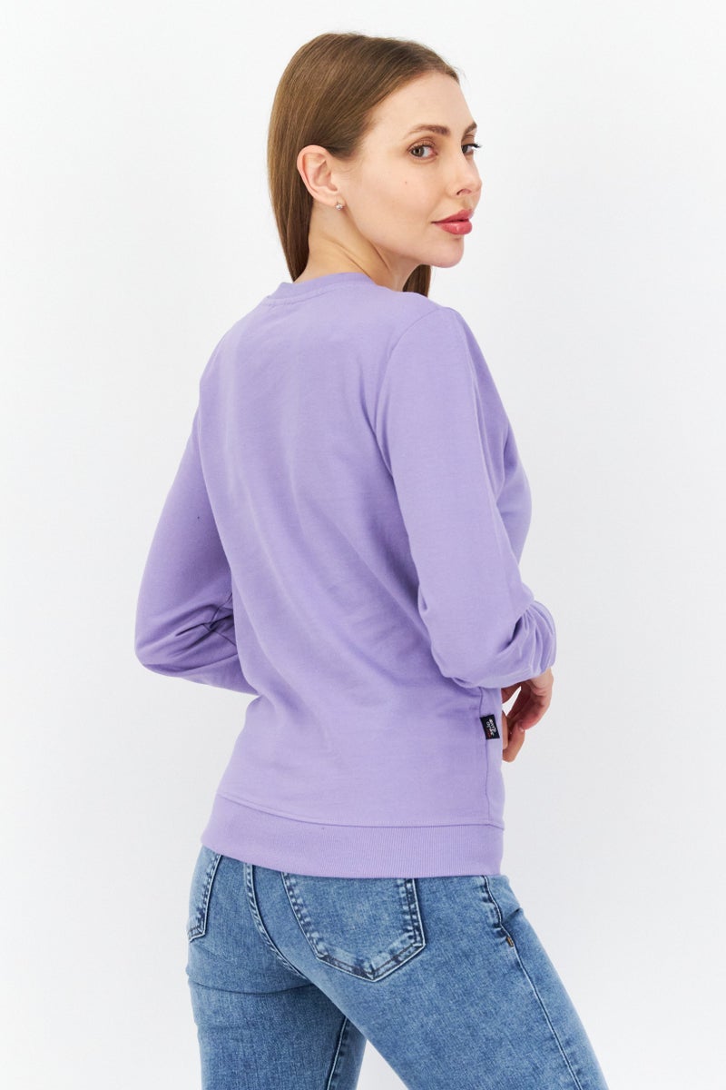 NETFLIX Women Squid Game Crew Neck Long Sleeve Graphic Print Sweatshirt, Purple - Image 4