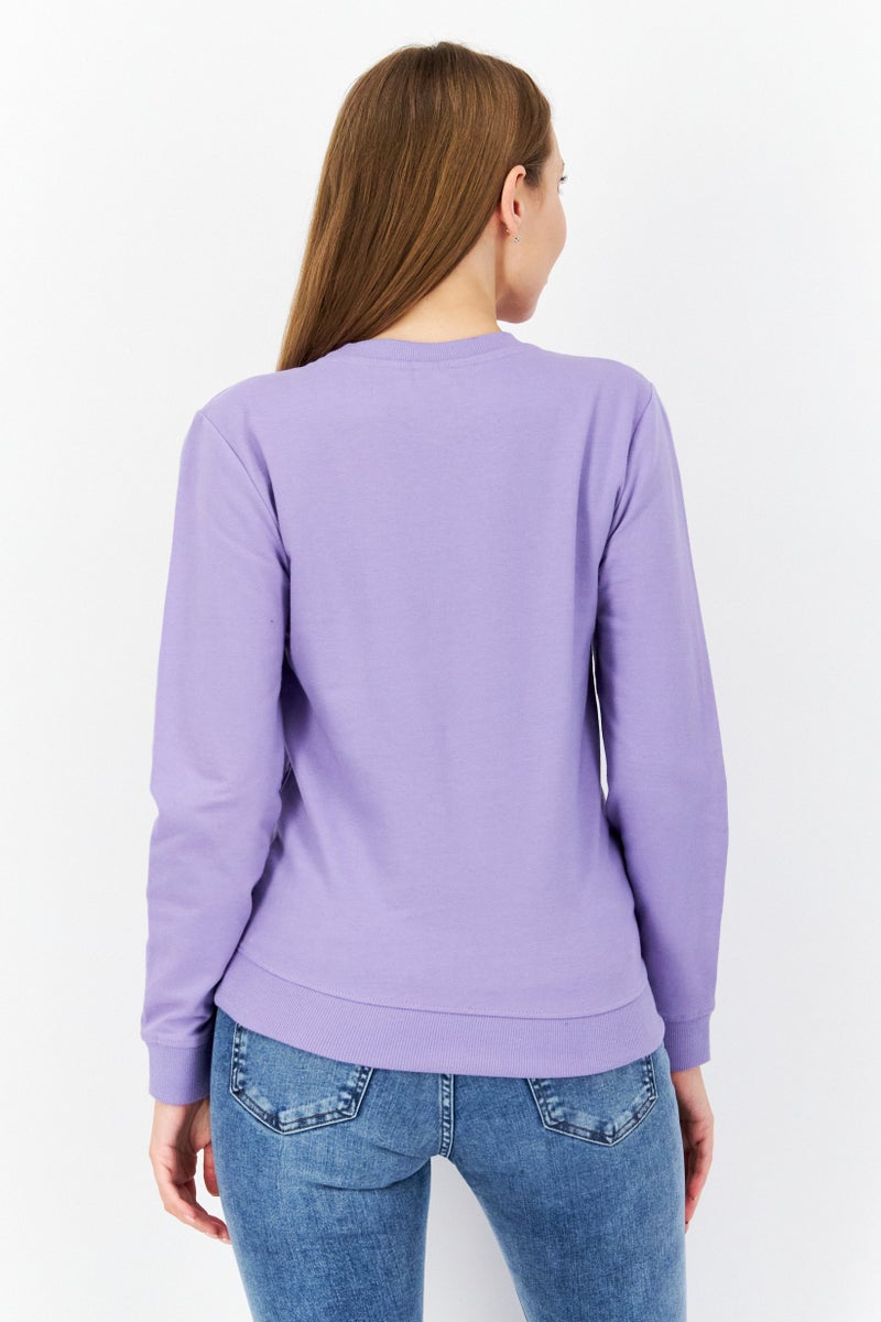 NETFLIX Women Squid Game Crew Neck Long Sleeve Graphic Print Sweatshirt, Purple - Image 2
