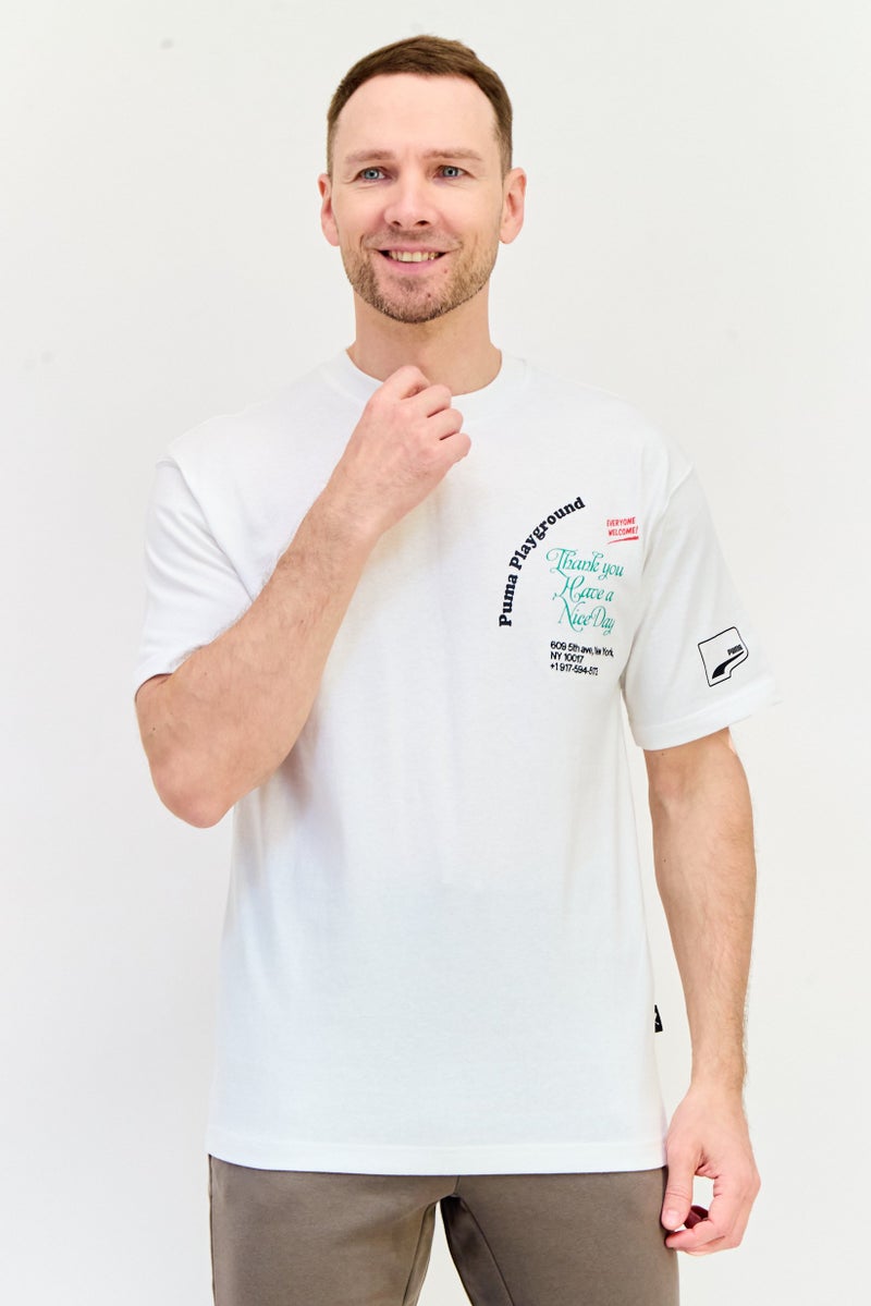 Puma X Select Men Sportswear Fit Short Sleeves Outdoor T-Shirt, White - Image 1