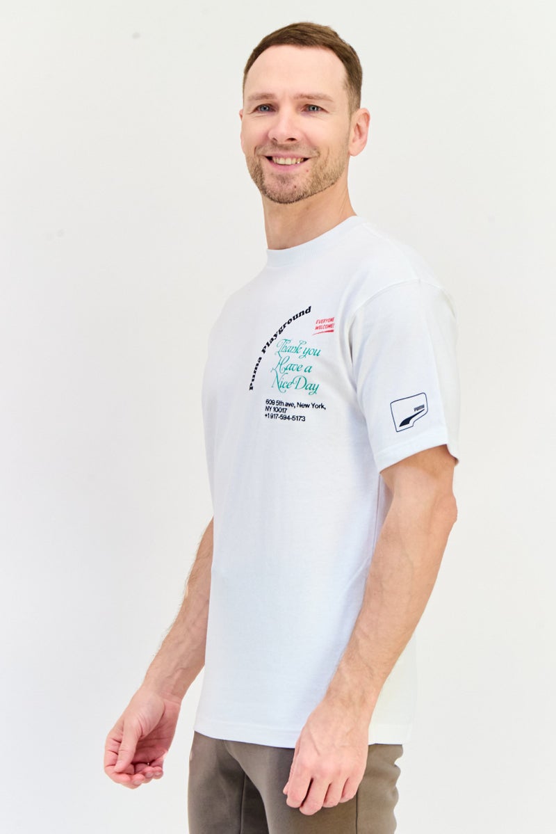 Puma X Select Men Sportswear Fit Short Sleeves Outdoor T-Shirt, White - Image 3