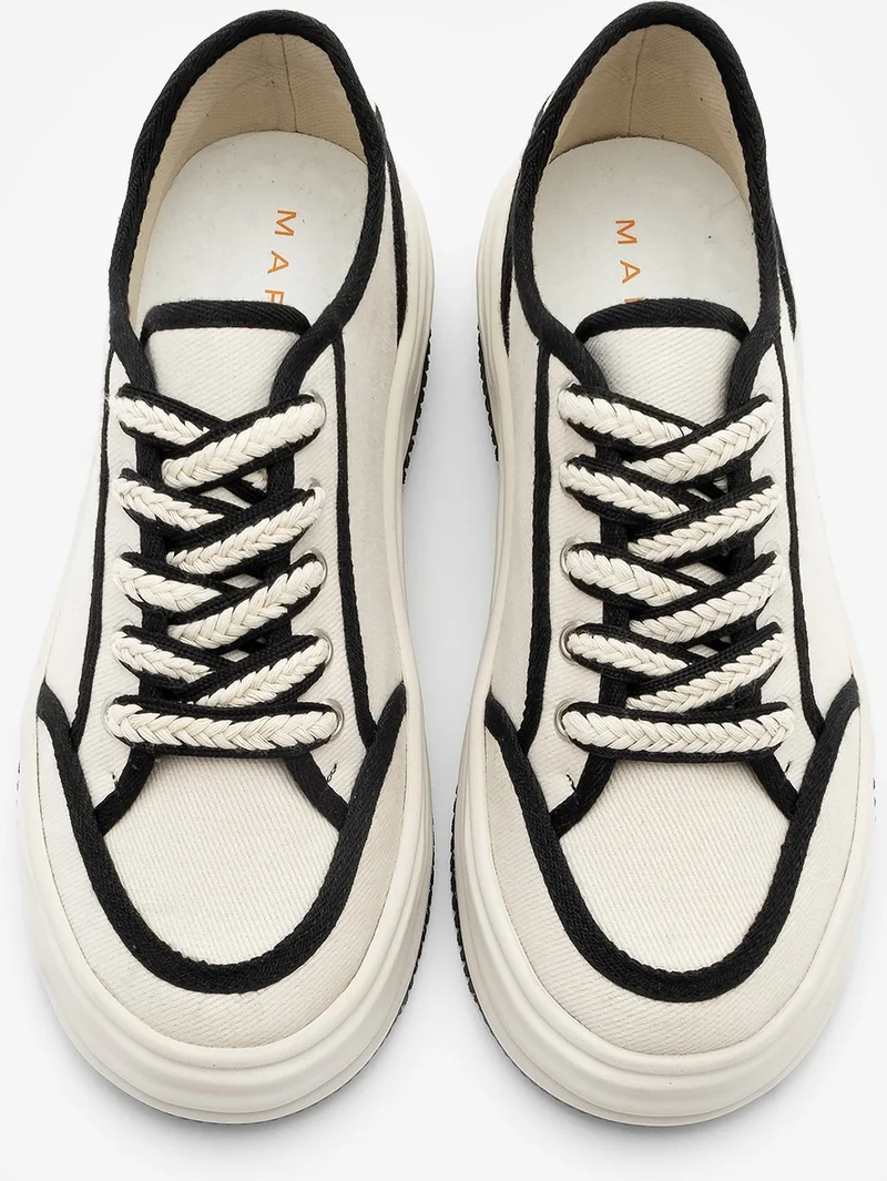 MARJIN Women's Sneaker Lace-Up Linen Sneakers Dofkin