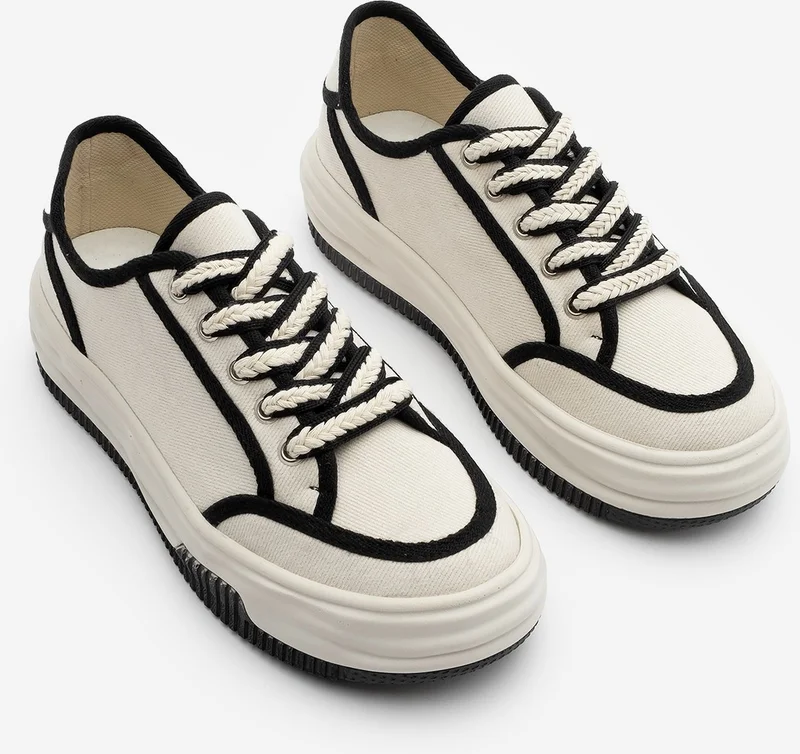 MARJIN Women's Sneaker Lace-Up Linen Sneakers Dofkin