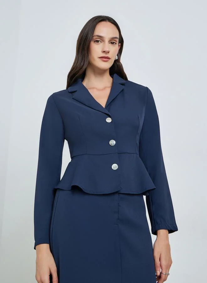 تايك تو طقم بليزر ضيق بأكمام طويلة وتنورة