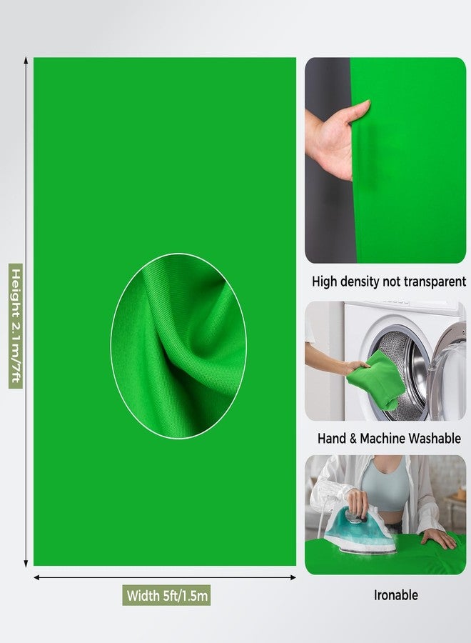 EMART Green Screen Backdrop Kit with Reverse Folding Base, 5x6.5ft Photo Greenscreen Background with Portable T-Shape Stand and 6 Clamps for Photography, Photoshoot, Studio Video Recording, Streaming - Image 3