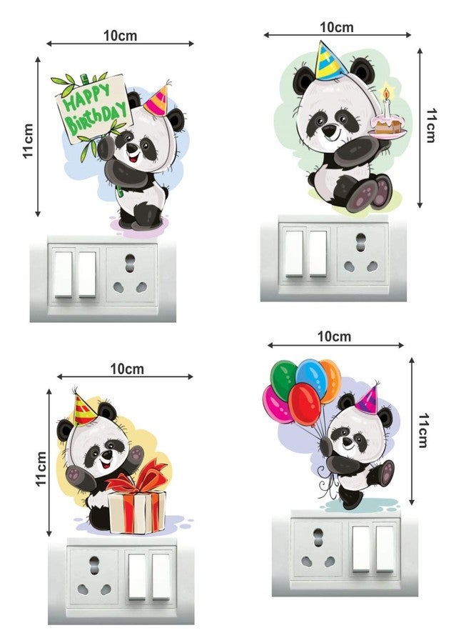 Sticker Studio Cute Panda Family PVC Vinyl,Wall Sticker for Home Decor - Ideal for Living Room, Bedroom, Hall, Kids Room, Play Room (Size -23 cm x 23 cm) (Panda Switch Board) - Image 2