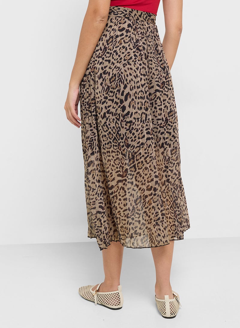 Ginger Leopard Print Pleated Maxi Skirt  - Image 3