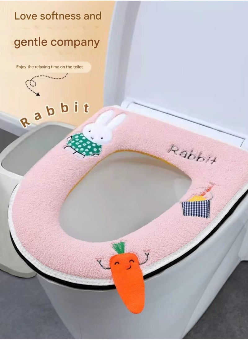 Bathroom Thicken Toilet Seat Cover Cushion Pads, Soft Pink Rabbit Warm Toilet Seat Covers Bathroom Toilet Seat Cover Mat Universal.winter washable thick waterproof zipper style net celebrity toilet seat cover - pzsku/ZBBC27AFB28C36E76D72AZ/45/_/1733607679/47dbcebb-0178-4072-8050-816d45ff7344