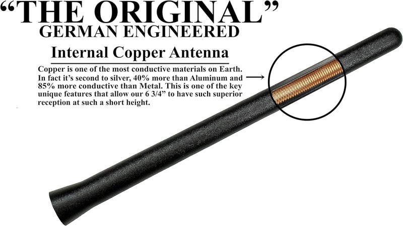 AntennaMastsRus 6 3/4" Short Custom Rubber Antenna for 2006-2018 Chevrolet Silverado 2500 - Image 3