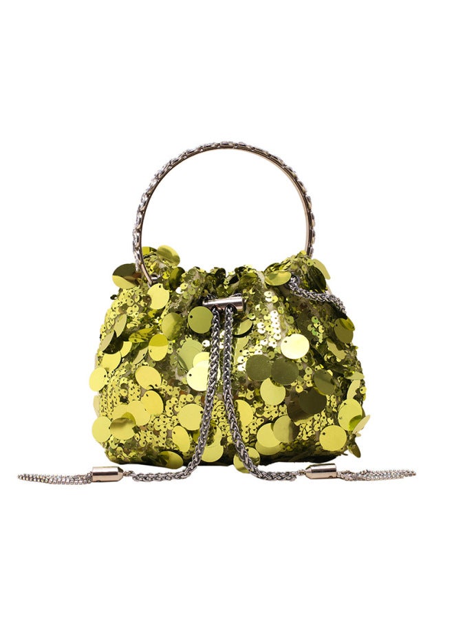 Elegant Evening Bag Made Soft Leather Pattern Suitable For Wedding Party Prom Special Occasions-Color:Yellow-Dimensions:16cm*9cm*13cm - Image 1