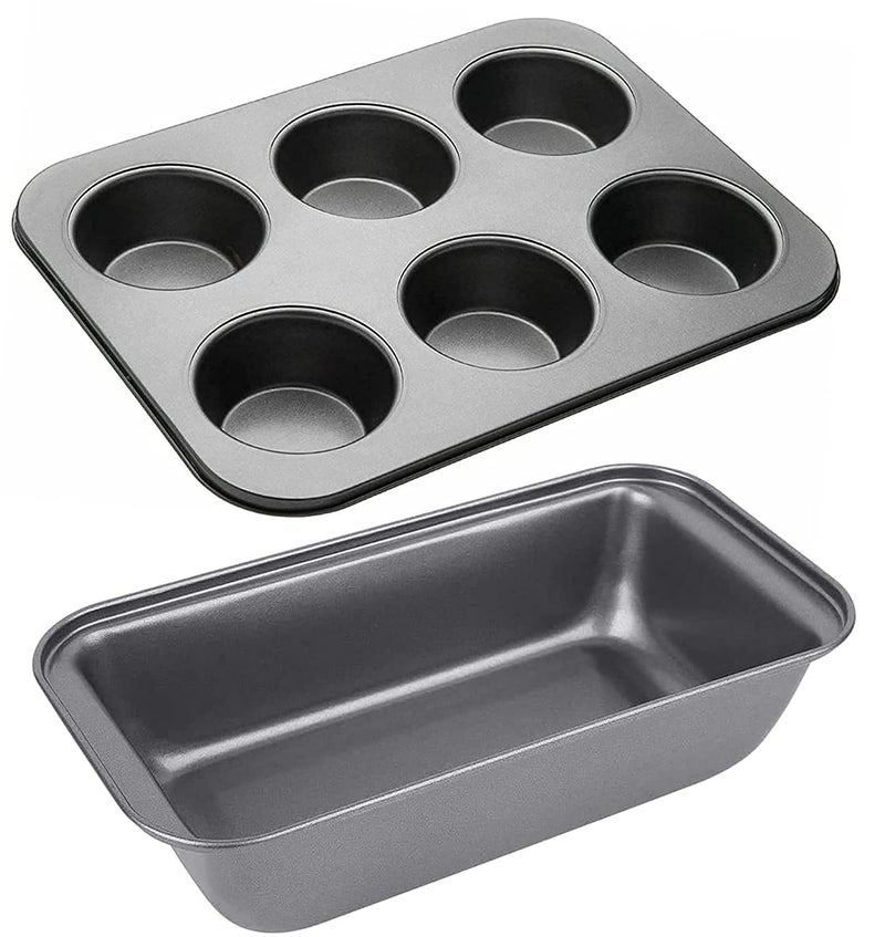 VERENA Non Stick Outperform Bread Loaf 6 Muffin Cupcake Mould Baking Tray Tin Pan Combo Pack - Image 1