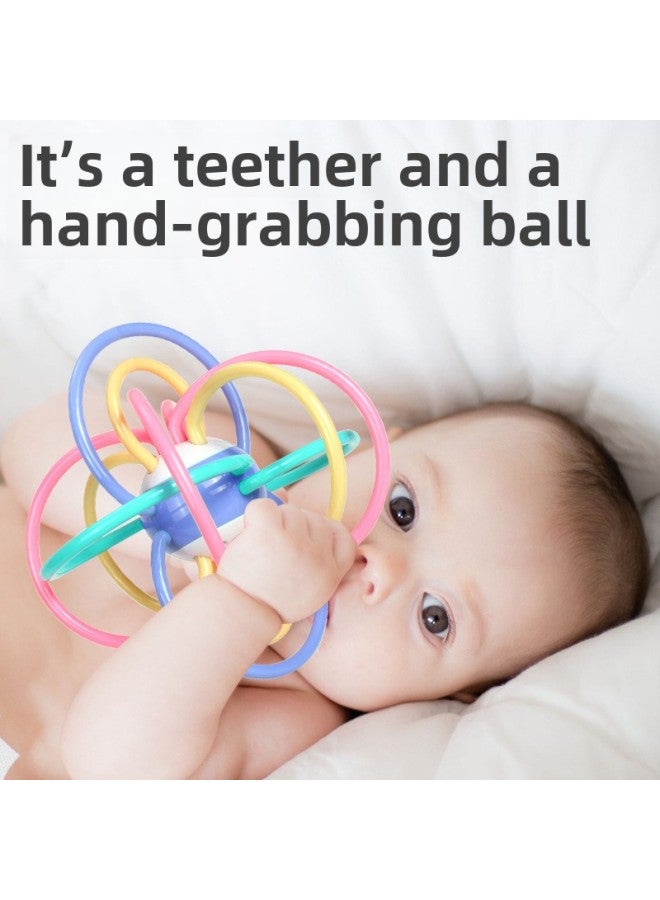 Baby's Hand Grab Ball Manhattan Ball Newborn Baby's Grab Training Toy Gum Grinding Stick Boiled Hand Rattle-Color:Manhattan Ball Blue Bag (13*13) - Image 2