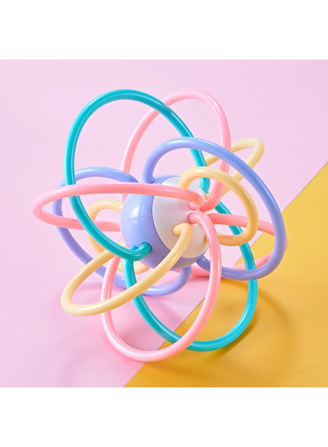 Baby's Hand Grab Ball Manhattan Ball Newborn Baby's Grab Training Toy Gum Grinding Stick Boiled Hand Rattle-Color:Manhattan Ball Blue Bag (13*13) - Image 1