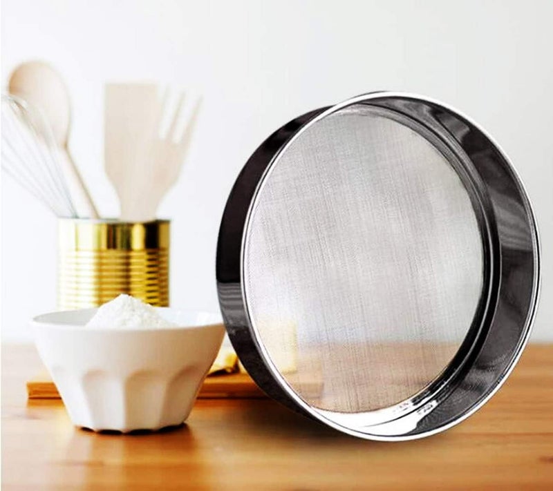 PUHETO Sieve Fine Mesh, Stainless Steel Round Sifter for Baking, Flour Sieve, 8 Inch 40 Mesh and 6 Inch 60 Mesh, 2PCS - Image 5
