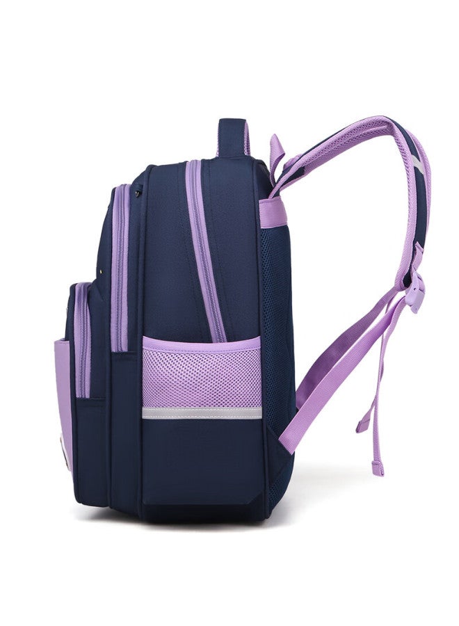 Edison Elementary School Backpack For Girls, Grades 1-3, Lightweight With Reflective Strips And Multiple Compartments, Purple 2391-2 - Image 2