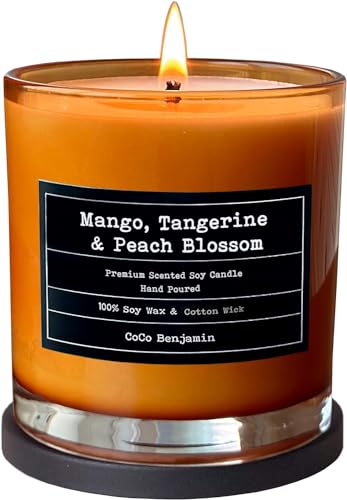 CoCo Benjamin 100% Soy, Highly Scented, Hand Poured Soy Candle (Mango, Tangerine & Peach Blossom) - Image 2