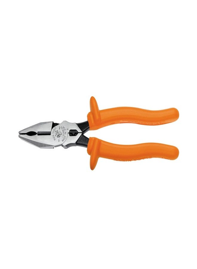 Klein Tools 12098-INS Insulated Universal Combination Pliers, Side Cutters with Crimper, 8-Inch, Orange - Image 1