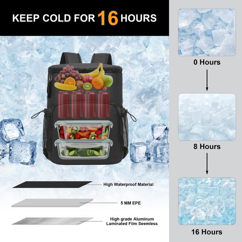 sorozien Backpack Cooler for Men and Women Insulated Waterproof Soft Lightweight Cooler Bag Leakproof 30 Cans Travel Camping Picnic Beach - Image 2