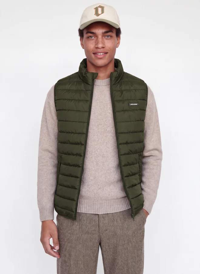جاك اند جونز Olive Padded Zip-Up Gilet