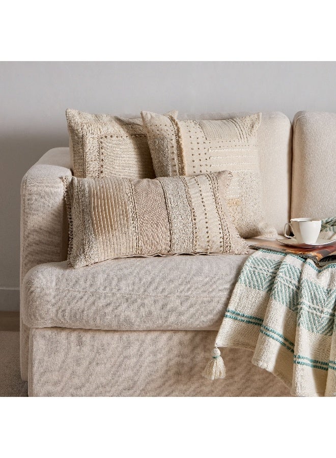 Home Box Petra Border Patch Filled Cushion 45 x 45 cm  - Image 2
