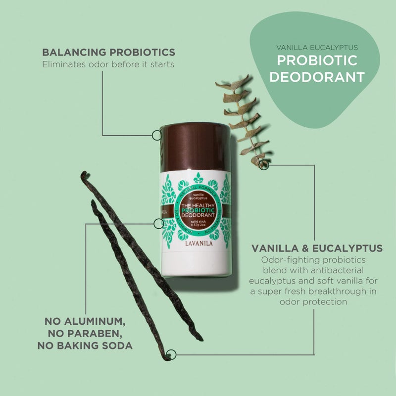 Lavanila Vanilla Eucalyptus Aluminum Free Deodorant 2-Pack (2 Oz Each) - Solid Stick Deodorant for Men and Women, Natural Vegan Formula, Made In USA - Image 2