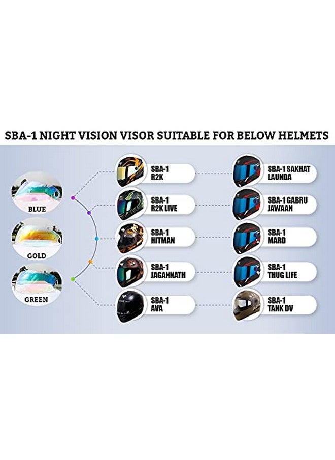 Steelbird SBA-1 Helmet Visor Compatible for All SBA-1 Model Helmets (Night Vision Rainbow Visor) - pzsku/ZBBC2F498FC9A9DC97EFAZ/45/_/1740982975/b34a6bb7-937c-4255-9a54-4f3541669d91