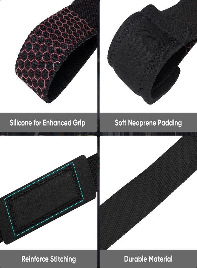 APEXUP Lifting Straps with Padded Neoprene, Anti Slip Silicone and Premium Cotton Lifting Wrist Straps for Weightlifting, Gym, Bodybuilding, Powerlifting, Strength Training, Deadlifts (Black) - Image 2