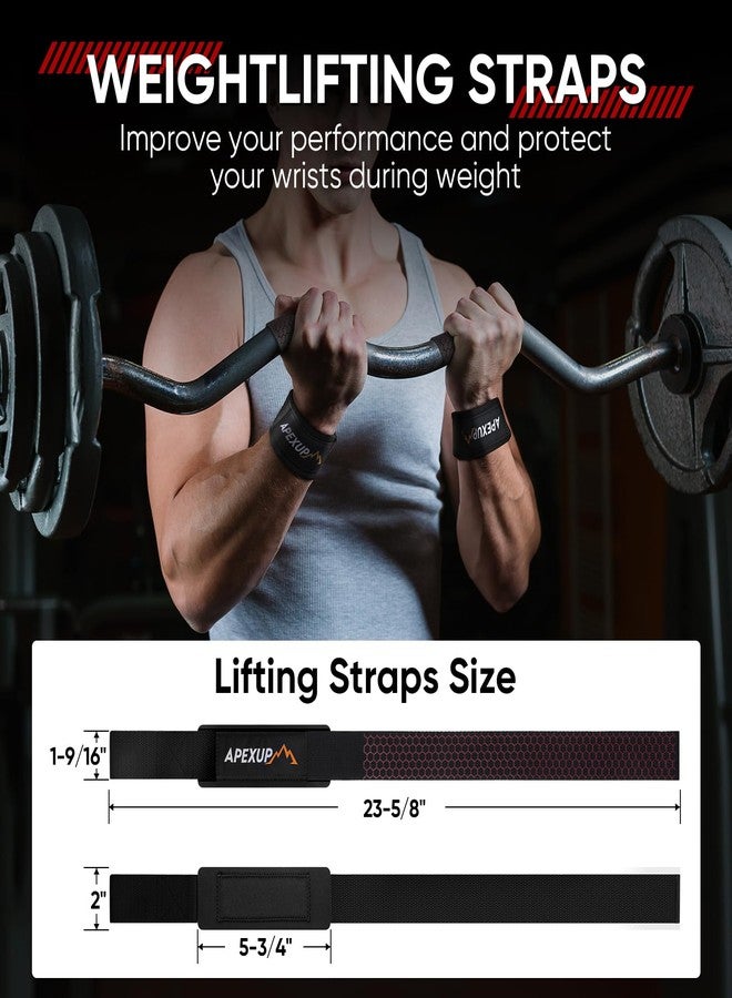 APEXUP Lifting Straps with Padded Neoprene, Anti Slip Silicone and Premium Cotton Lifting Wrist Straps for Weightlifting, Gym, Bodybuilding, Powerlifting, Strength Training, Deadlifts (Black) - Image 4