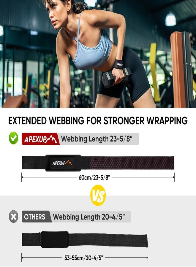 APEXUP Lifting Straps with Padded Neoprene, Anti Slip Silicone and Premium Cotton Lifting Wrist Straps for Weightlifting, Gym, Bodybuilding, Powerlifting, Strength Training, Deadlifts (Black) - Image 3