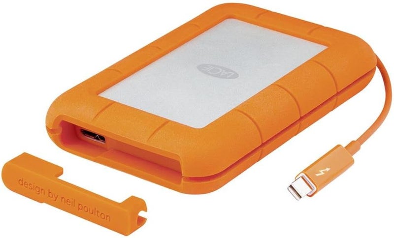 محرك الأقراص المحمول LaCie Rugged سعة 1 تيرابايت مع Thunderbolt و USB 3.0 + اشتراك شهر واحد في Adobe CC All Apps (STEV1000400)