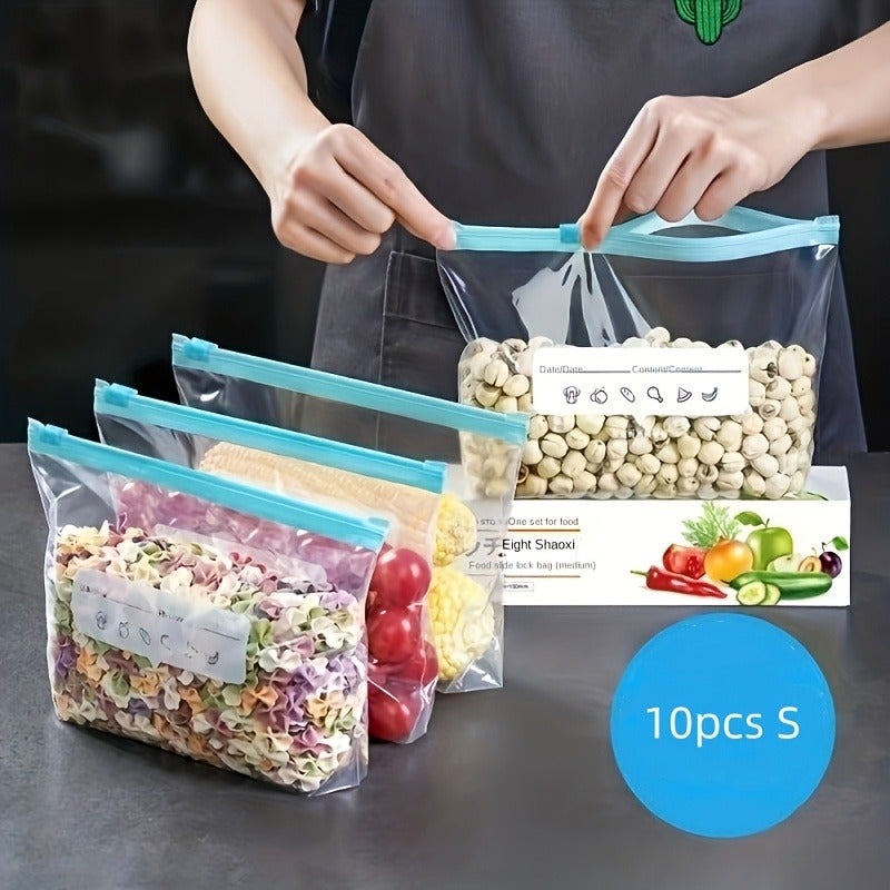 10pcs/20pcs/30pcs Zipper Storage Bags, Food-Grade Zipper Bags, Leak-Proof Zipper Bags, Airtight Food Storage Bags, High-Quality Sealable Bags, Reusable - Suitable for Kitchen Food Preservation - Zipper Seal Bags for Fresh Produce, Fruits - Image 5