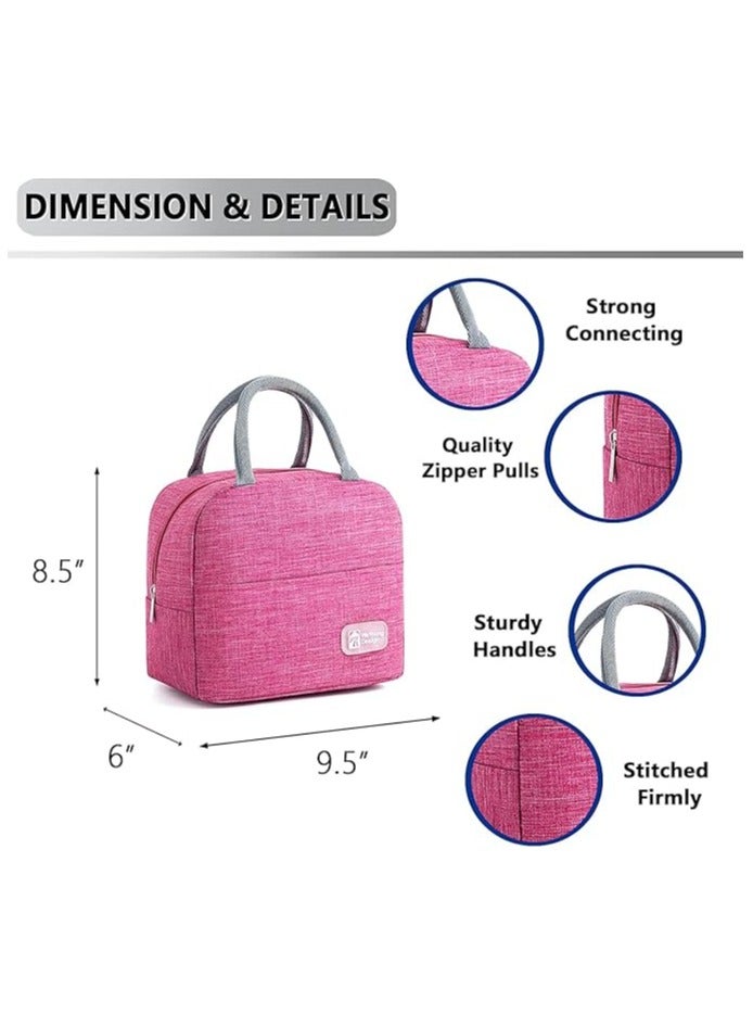 Thermal Picnic Bag for Storage Food, 2 Layers - Grey Pink - Image 3