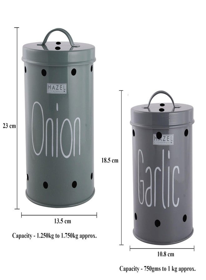 HAZEL Garlic Onion Storage Container For Kitchen | Container For Kitchen Storage Set | Food Grade Storage Container with Lid, Set of 2 - Image 4