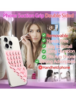 2PCS Silicone Suction Phone Case Mount,Non Slip Suction Cup Phone Mount,Hands-Free Phone Accessories Holder for Selfies and Videos,Silicon Adhesive Phone Stand Sticky for Cell Phone - view 2