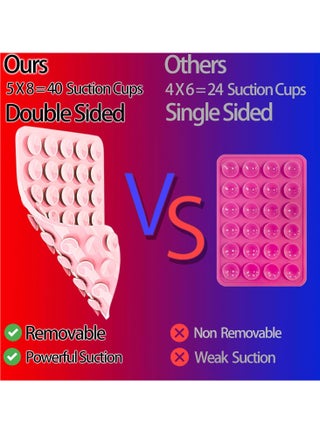 2PCS Silicone Suction Phone Case Mount,Non Slip Suction Cup Phone Mount,Hands-Free Phone Accessories Holder for Selfies and Videos,Silicon Adhesive Phone Stand Sticky for Cell Phone - view 3