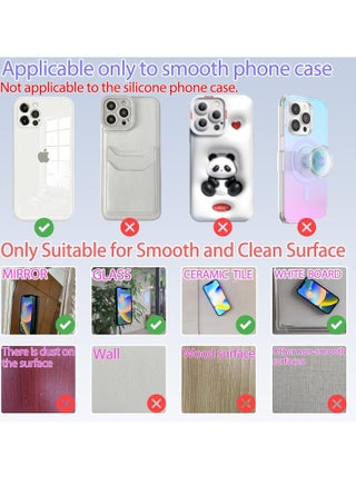 2PCS Silicone Suction Phone Case Mount,Non Slip Suction Cup Phone Mount,Hands-Free Phone Accessories Holder for Selfies and Videos,Silicon Adhesive Phone Stand Sticky for Cell Phone - view 5