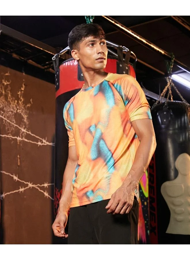 كامبوس سوترا تي شيرت أكتيفوير تجريدي برتقالي للرجال