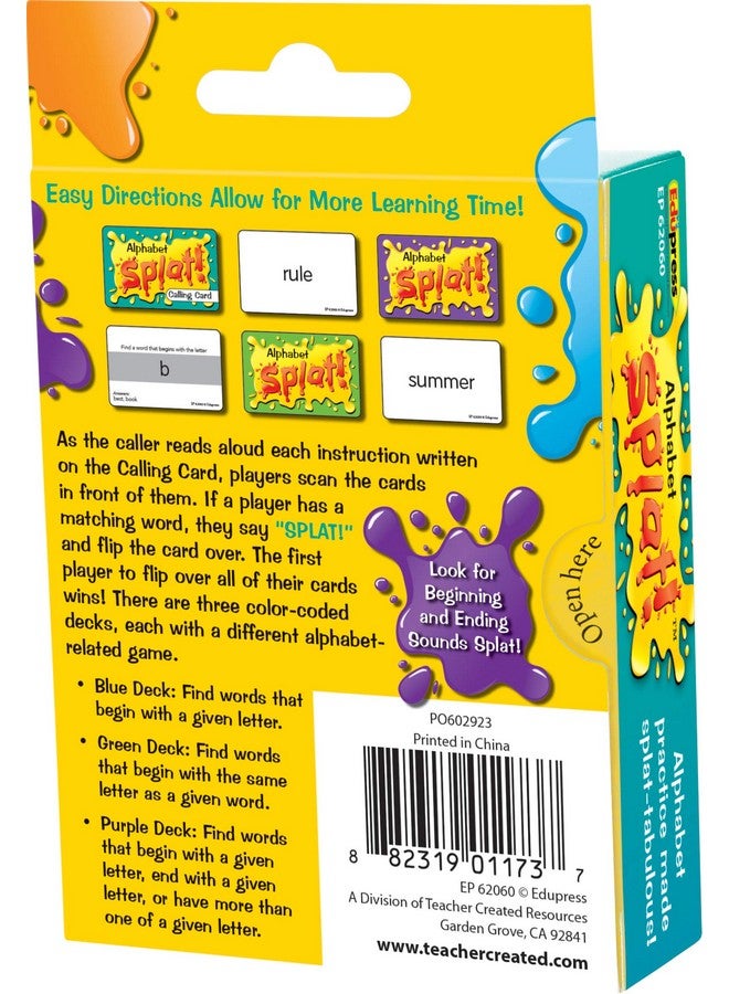 Teacher Created Resources Alphabet Splat Game 6 5/8" x 3 5/8" x 1 1/4" - Image 3