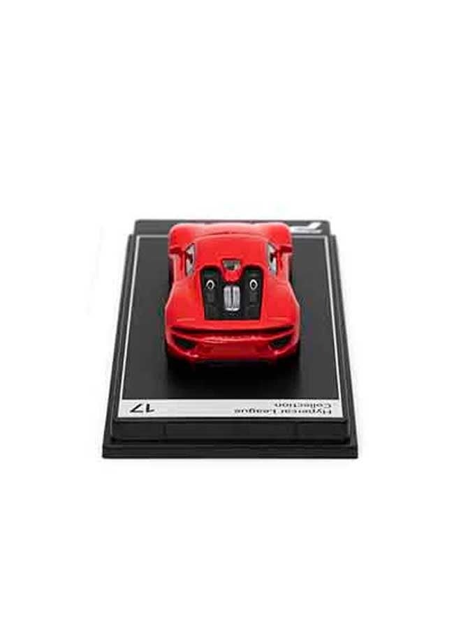 PosterCars بوستر كارس - نموذج بورش 918 سبايدر (أحمر حارس) مجموعة هايبركار ليغ، نماذج مصبوبة - Image 3