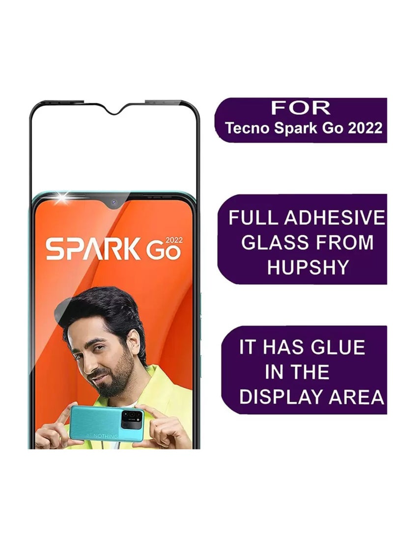 Tempered Glass - Tecno Spark Go 2022 5D Tempered Glass Screen Protector - Image 1