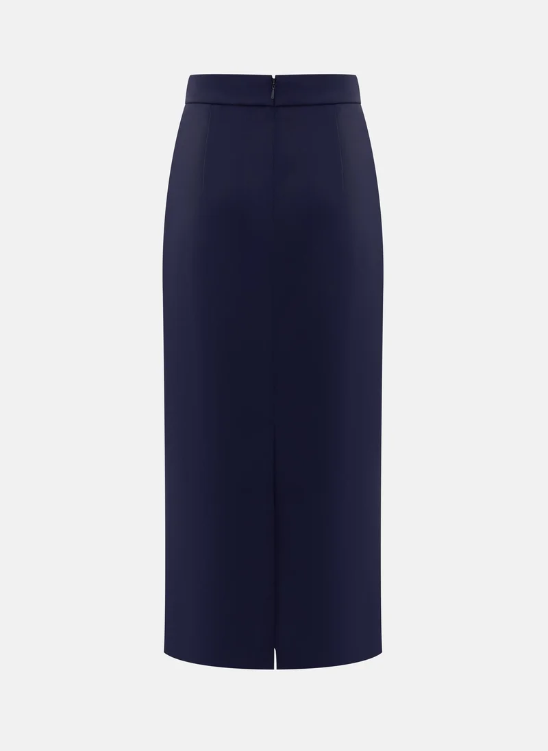 Lichi  Straight midi skirt with rhinestone buttons for Women | Best Price UAE