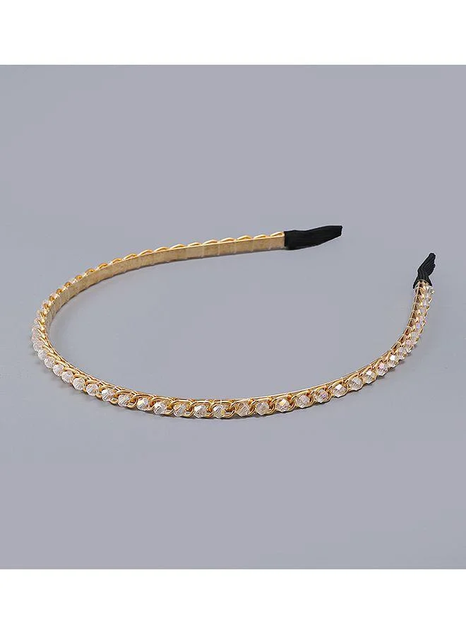 Mark & Mia Mark & Mia Hair Band, Elegant Design, Decorative Style, Durable, 6 to 12 Years - White and Golden